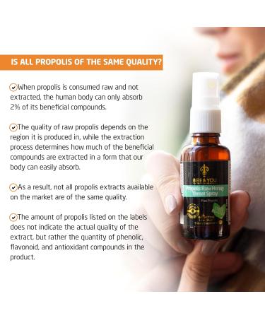 BEE and YOU Propolis Throat Spray - 300 mg Bee Propolis per day - Natural Immune Support Sore Throat Relief Antioxidants Keto Paleo Gluten-Free 1 Fl Oz (30 ml) (Propolis) - Buy Online on GoSupps.com