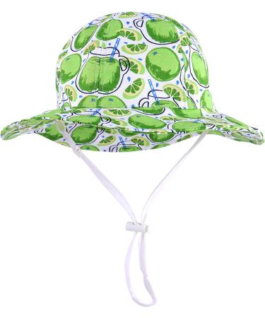 LANGZHEN Baby Girls Sun Protection Beach Hat Adjustable Wide Brim with Chin Strap - White Apple (2-4 Years) - Buy Online on GoSupps.com