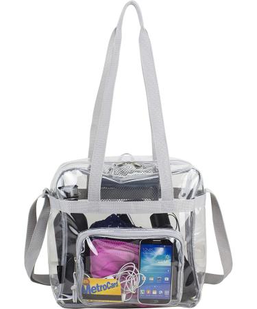 Eastsport Clear Stadium Tote Bag - Gray | Approved for Stadiums | Trendy & Functional Design - Buy Online on GoSupps.com