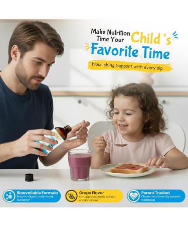 Kiddivit Calcium Kids Liquid Drops with Vitamin D3 & K2 12 Daily Servings 4 FL OZ (120 mL) Supports Strong Bones & Teeth Sugar Free Gluten Free Vegetarian - Buy Online on GoSupps.com