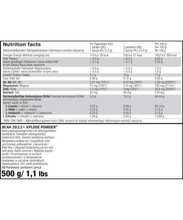Olimp BCAA 20:1:1 Xplode Powder Cola - 500g | Amino Acids with Citrulline for Extreme Muscle Pump | International Shipping Available - Buy Online on GoSupps.com