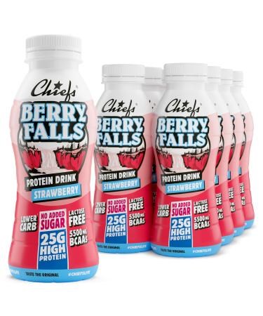 Chiefs Milk Protein Drink avec 25 g de prot ines et BCAA Shake riche en prot ines et faible en glucides sans lactose et sans sucres ajout s 8 x 330 ml (Berry Falls)