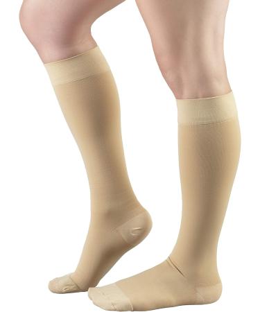 Truform Short Length 30-40 mmHg Compression Stockings for Men & Women - Beige Closed Toe Small (1 Pair) - International Shipping Available - Buy Online on GoSupps.com