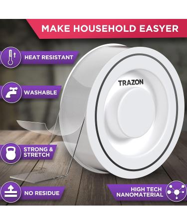 Double Sided Tape Heavy Duty - 17Ft  1 Inch - Removable Mounting Nano Tape - Strong Adhesive  Washable and Reusable - Wall Tape for Picture Photo Carpet Decoration - Poster Tape Roll - Buy Online on GoSupps.com