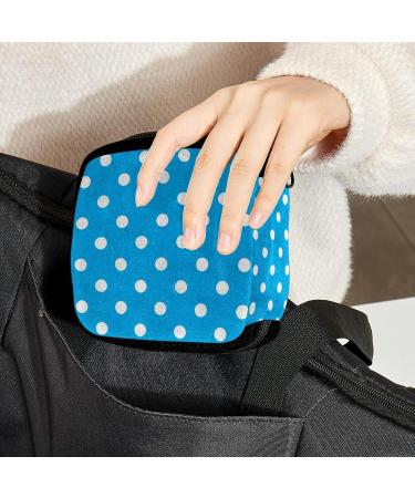 GIAPB Period Bag | Sanitary Napkin Storage & Makeup Pouch | White Dot Blue | 4031 - Buy Online on GoSupps.com