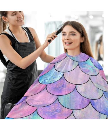 visesunny Barber Cape Magic Mermaid Scale Polyester Hair Cutting Salon Cape Apron Anti-Static Haircut Water-Resistant Shaving Cloth Beard Shaving Bib Hairdressing Cape Multi23 Large - Buy Online on GoSupps.com