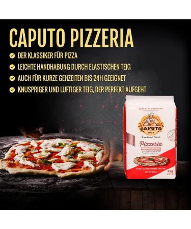DELICRET 6x1kg Caputo Pizzeria - Authentic Type 00 Pizza Flour with Original Recipe & Tips | Perfect Rising Times up to 24h - Buy Online on GoSupps.com