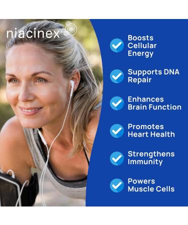 Niacinex NAD+ Supplement - 600mg Pure Nicotinamide Riboside (NR) - Healthy Aging, Mental Clarity & Energy Booster - Cell Regeneration Supplements for Women and Men - 60 NAD Plus Capsules - Made in USA - Buy Online on GoSupps.com
