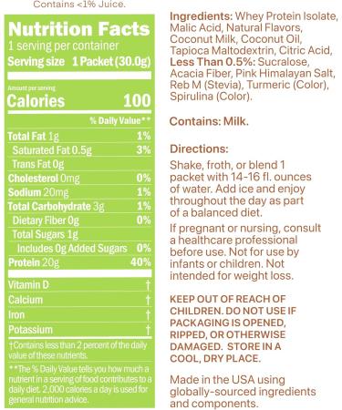 Oath Nutrition Clear Whey Isolate Protein Powder Caramel Apple 20g Complete Protein per Serving No Added Sugar Grass-Fed Single Serving (6 Count) - Buy Online on GoSupps.com