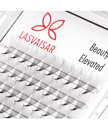 Premade Fans Eyelash Extension for Professional and Beginner Use  Volume Eyelash Fans From 3-10D | C CC D Curl | 0.07mm Thickness | 9-15mm Length | LASVAISAR Eyelashes (5D-0.07-D-14mm)