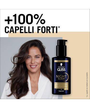 Schwarzkopf Gliss Night Elixir Overnight Repair Serum 100 ml hair serum with HAPTIQ system and black pearl extract products for damaged and dry hair - Buy Online on GoSupps.com