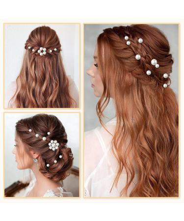 Kiiwah 32-Piece Pearl Hair Pins - Bridal U-Shaped Accessories for Weddings Proms & Parties - 4 Sizes - Gold - Buy Online on GoSupps.com