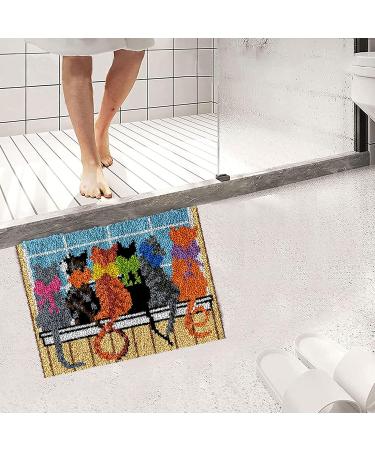 Latch Hook Kit for Adults - Cats Pattern DIY Crochet Yarn Rug Kit | 20.5X15 Inch Canvas | Embroidery Needlework Gift & Home Decor - Buy Online on GoSupps.com