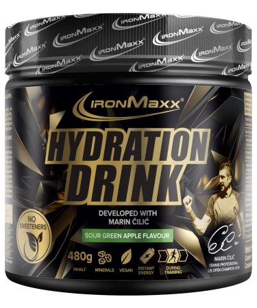 Ironmaxx hydration drink powder - sour green Apple 480g can |Developed in collaboration with Marin ili |Carbohydrate preparation for endurance athletes |Unique mix of carbohydrate sources