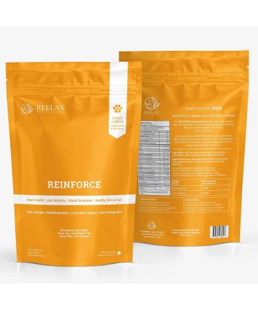 REINFORCE Pet Supplement for DOGS/CANINES - Chews (Large Breed) 200g | Calming Hemp Supplement | Hip Dysplasia | Heart Health | Joint Mobility | Blood Circulation | Healthy Skin and Coat | Cartilage Repair | Depression | Separation Anxiety Burdock Root OM - Buy Online on GoSupps.com