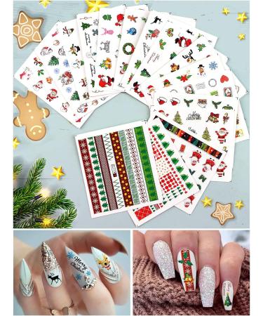 72 Sheets Christmas Nail Art Stickers EBANKU 3D Water Transfer Nail Decals Stencil Manicure Nail Salon DIY Nail Art Tips Decorations for Women Kids - Buy Online on GoSupps.com