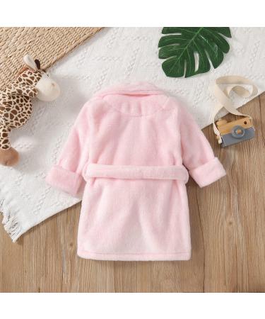 Soft Light Pink Baby Bathrobe for Toddlers | Flannel Nightwear for Boys & Girls (Ages 1-2) - Buy Online on GoSupps.com