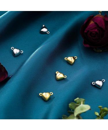 48-Piece Heart Shaped Magnetic Clasps for Jewelry - Gold & Silver Bracelet Closures | DIY Wedding Jewelry Accessories - Buy Online on GoSupps.com