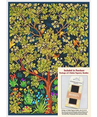Orenco Originals William Morris Garden Earthly Delight Counted Cross Stitch Pattern with Needles