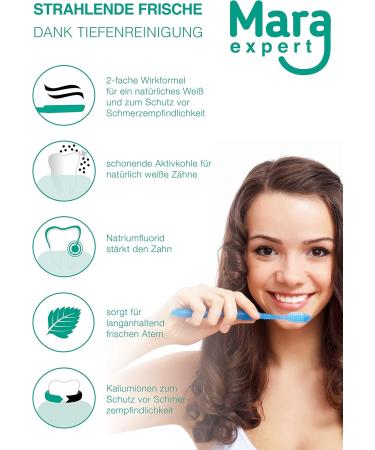 MARA EXPERT Activated Charcoal and Sensitive Medical Toothpaste Natural White Teeth Charcoal Activated Charcoal Tooth Whitener for Sensitive Teeth - Buy Online on GoSupps.com