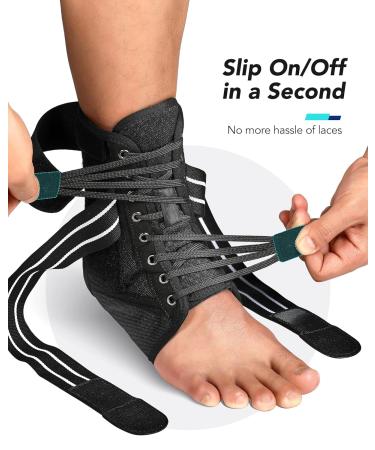 Fitomo Ankle Support Brace for Sprained Ligament | Injury Prevention & Recovery | Removable Stabilizers | Suitable for Shoes | Men & Women | White - Size L - Buy Online on GoSupps.com