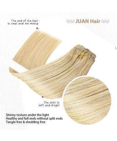 Bleach Blonde Clip in Hair Extensions 20 Inch #613 | 70G 100% Remy Human Hair for Fashion Women - Buy Online on GoSupps.com