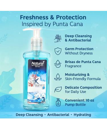 Boe Naturs Hydrating Hand Soap 10 oz Moisturizing Liquid Soap with Antibacterial Protection Deep Cleansing Germ Control & Skin Softening Formula (Pack of 4) (Breeze of Punta Cana) - Buy Online on GoSupps.com