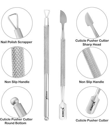 Kimex Nail Gel Polish Remover Tool - Cuticle Pusher + Cuticle Peeler Double-ended Nail Pusher Spoon Tool and Triangle Cuticle Peeler Scraper for Nail Cuticle Clean or Remove Gel Polish Silver - Buy Online on GoSupps.com