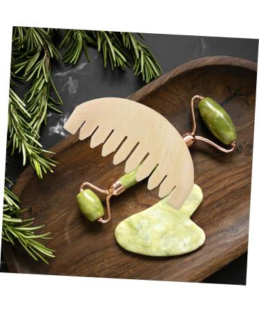 Stewart Jade Comb - Scalp Massage Gua Sha Hair Tool | Wooden Body Massage Comb | Creative & Simple Massage Device for Relaxation - Buy Online on GoSupps.com