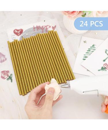 Manarty 24PCS Mini Size Glitter Gold Hot Glue Sticks - All Temperature Adhesive EVA Glue for DIY Art Craft - 0.27x8 - Buy Online on GoSupps.com