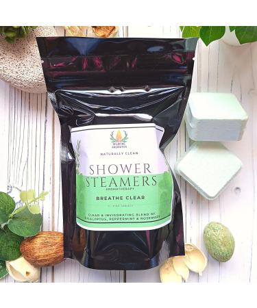 Breathe Clear Menthol Eucalyptus Peppermint Aromatherapy Shower Steamer 2 oz tab 5 count bag Wildfire Aromatics (1) - Buy Online on GoSupps.com