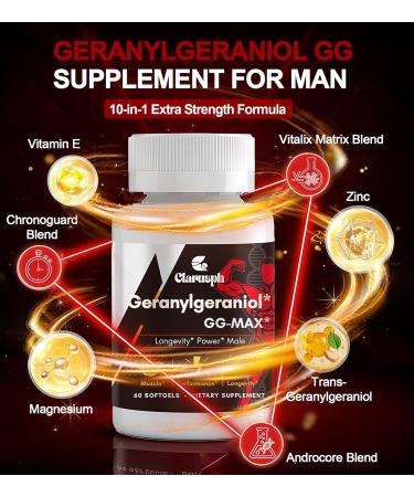 Energy Supplement Geranylgeraniol GG 300mg Trans-Geranylgeraniol Supplement with Vitamin E for CoQ10 Annatto-Derived GG - Energy Supplements for Men 60 Softgels 60 Count (Pack of 1) - Buy Online on GoSupps.com