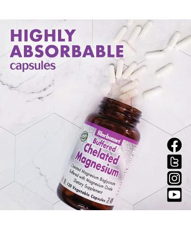 Bluebonnet Buffered Chelated Magnesium 120 Veggie Caps | Optimal Supplement for Relaxation - Buy Online on GoSupps.com