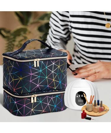 Manicure Storage Bag Nail Supplies Organizer Nail Storage Organizer Sponge Partitions Nail Polish Bag Organizer Sturdy Handle for Nail Polish Black - Buy Online on GoSupps.com