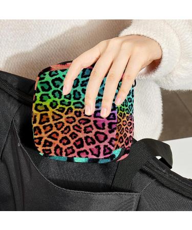 Colorful Leopard Pattern Napkin Food Bag | Portable Period Bag for Women & Teens | Menstrual Cup & Breastfeeding Pillow Holder - Buy Online on GoSupps.com