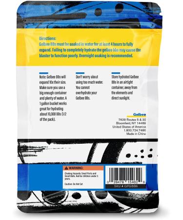 Gelbee GFGBB6 Blue Water Bead Gel-BBS for Gel-BB Blasters - 20,000-Count - Buy Online on GoSupps.com