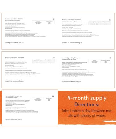 Now Foods Double Strength L-Arginine 1000mg 120 Vegan Tablets - Lab-Tested Amino Acid Supplement | Gluten, Soy, and GMO Free - Buy Online on GoSupps.com