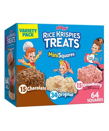 Rice Krispies Treats Mini Marshmallow Snack Bars Kids Snacks Variety Pack 24.8oz Box (64 Bars) Marshmallow  64 Count (Pack of 1)