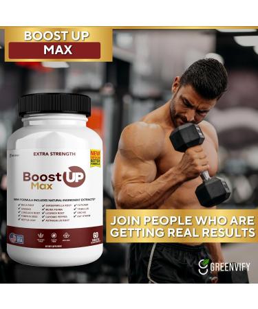 GREENVIFY Boost Up Max Male Health Supplement with Calcium Zinc & Proprietary Blend for Vitality & Strength 180 Capsules (3 Pack) - Buy Online on GoSupps.com