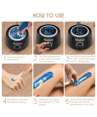 Madors Waxing Kit for Women - Intelligent Wax Warmer + Hard Wax Beads for Home Hair Removal - Buy Online on GoSupps.com
