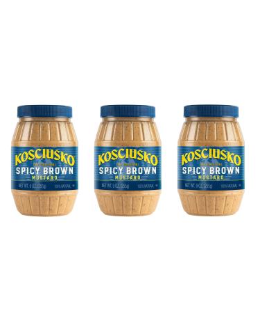 Plochman's Kosciusko The Original Spicy Brown Mustard, Bold and Zesty Flavor, 9 Ounce Jar, 3-Pack - Buy Online on GoSupps.com