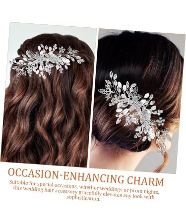 Beatifufu Rhinestone Tuck Comb Leaf Bridal Headpieces Bride Hair Side Comb Pearl Bridal Hair Accessories Wedding Accessories Bridal Hair Comb Side Combs Flower Girl Hair Accessory Metal - Buy Online on GoSupps.com