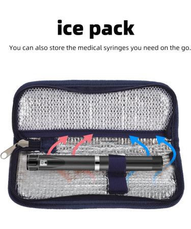 Healifty Insulin Cooler Case: Navy Insulated Cooling Bag for Insulin Refrigerator - 1Pc - Buy Online on GoSupps.com