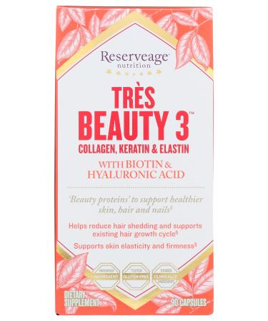 Reserveage Tres Beauty 3 Beauty Supplement for Hair Skin and Nails with Collagen - 30 Servings