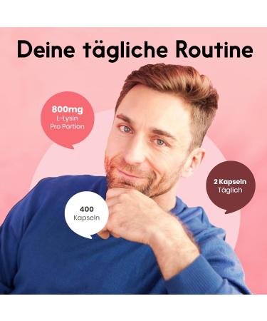 High-dose L-lysine - 400 capsules with 2000mg of pure lysine per daily serving - From vegetable fermentation - Capsule - Buy Online on GoSupps.com