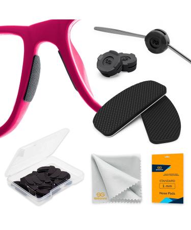 Glasses-nose pads slip-resistant-glasses nose handle slide-resistant 1 mm-self-adhesive eyelashes-nose pads-glasses pads made of silicone-sunglasses handle-16 pairs of nasal pieces 1 mm 16 couple black - Buy Online on GoSupps.com