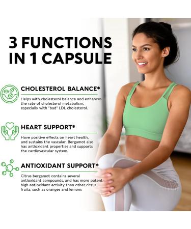 Citrus Bergamot & NAC Capsules - Heart Health Support - 1400mg 30:1 Extract - Antioxidant Immune & Thyroid Support - Selenium, B6 & B12 - Men & Women - 40% Polyphenols - Buy Online on GoSupps.com