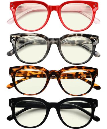 Eyekepper 4 Pack Blue Light Filter Glasses for Women - Stylish +1.75 Computer Reading Glasses - Blue Light Blocking 4 Pairs - Buy Online on GoSupps.com