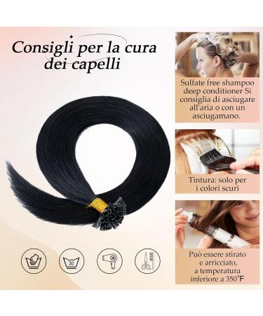 UK Fashion Shop: Real Hair Extensions | 55cm U Tip Remy Bondings 1g/50S - Black #1 - Buy Online on GoSupps.com