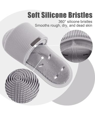 Silicone Shower Foot Scrubber - Non-Slip Personal Foot Massage & Cleaning Tool for Men and Women - 1Pcs Grey - Buy Online on GoSupps.com